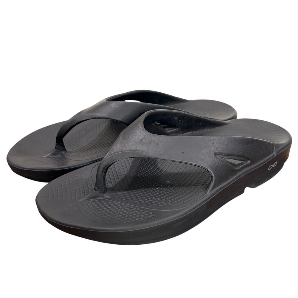 Oofos EU 45 M12 W14 OOriginal Recovery Sandal Flip Flop Thong Black Foam Comfort